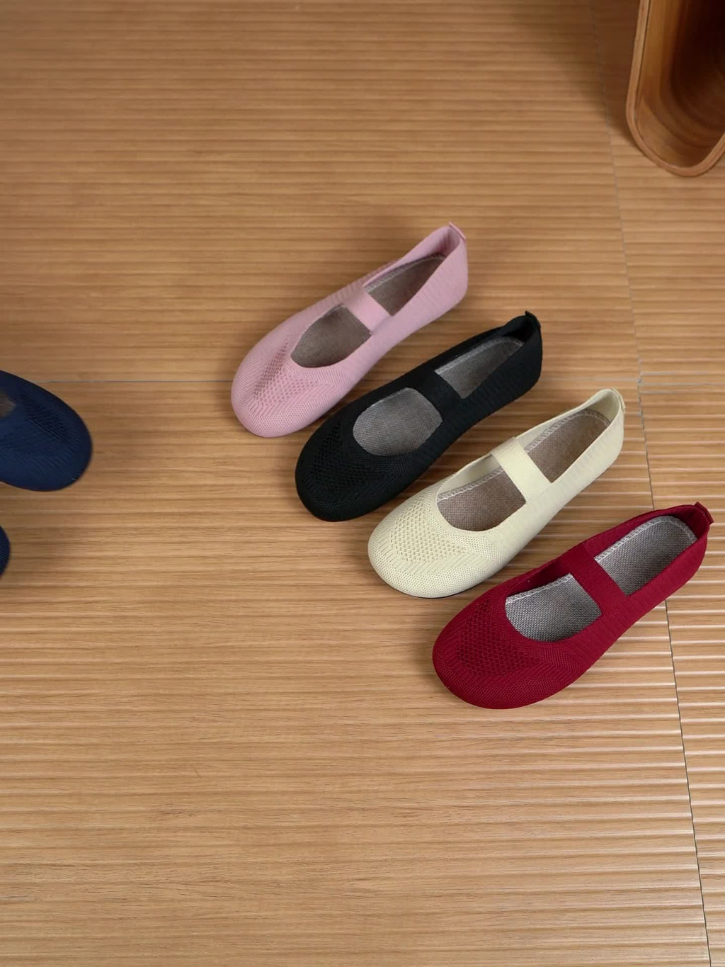 Single-Strap Knit Flats by Maisonvirelle