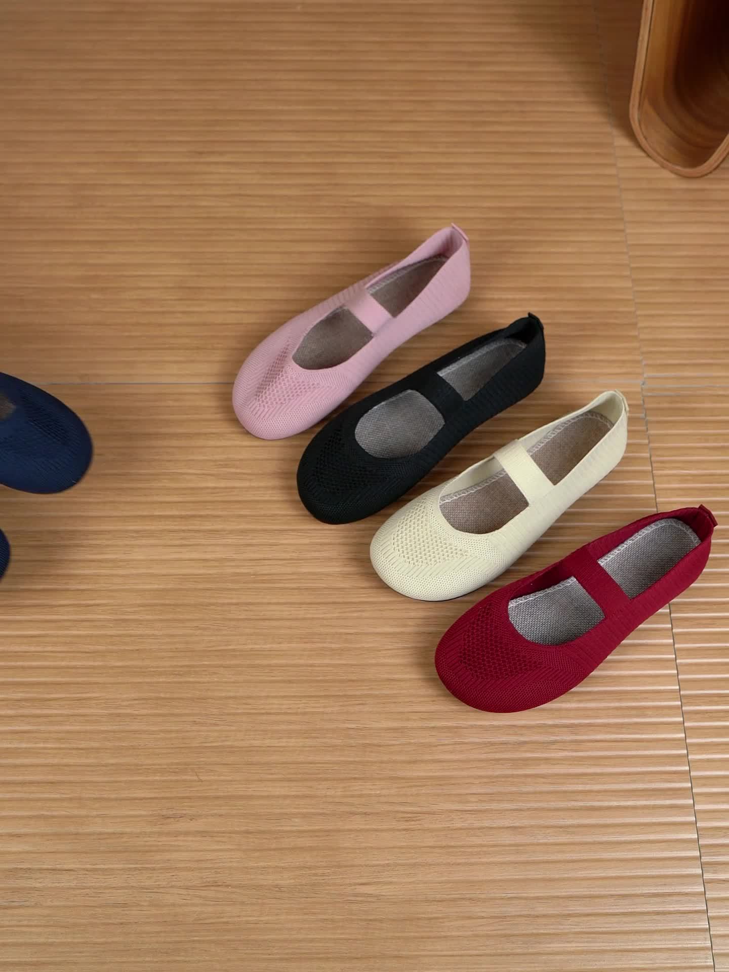 Single-Strap Knit Flats by Maisonvirelle
