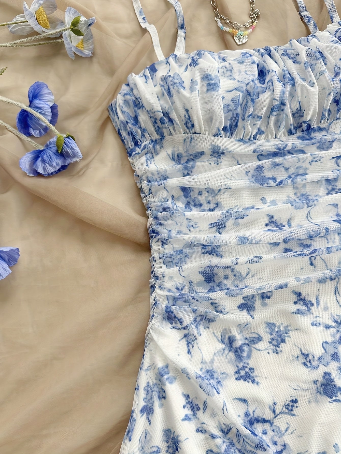 Floral Mesh-Back Dress by Maisonvirelle