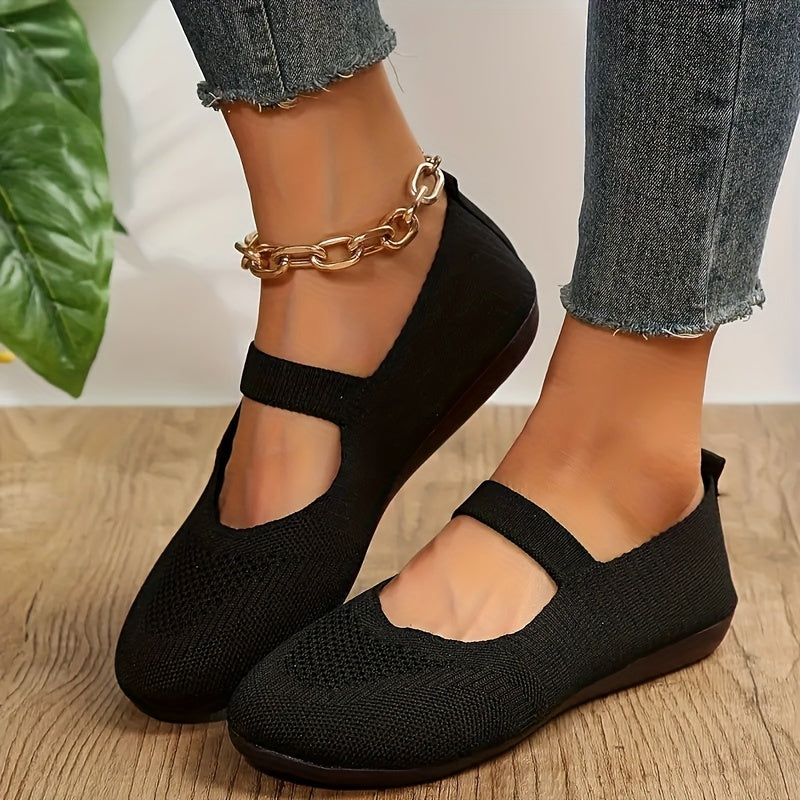 Single-Strap Knit Flats by Maisonvirelle