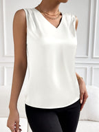 V-Neck Satin Vest by Maisonvirelle