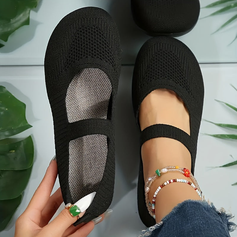 Single-Strap Knit Flats by Maisonvirelle