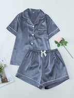 Satin Shirt & Shorts Set by Maisonvirelle
