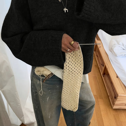 New Stylish And Elegant Casual Versatile Loose-Fit Round-Neck Long-Sleeve Women'S Sweater