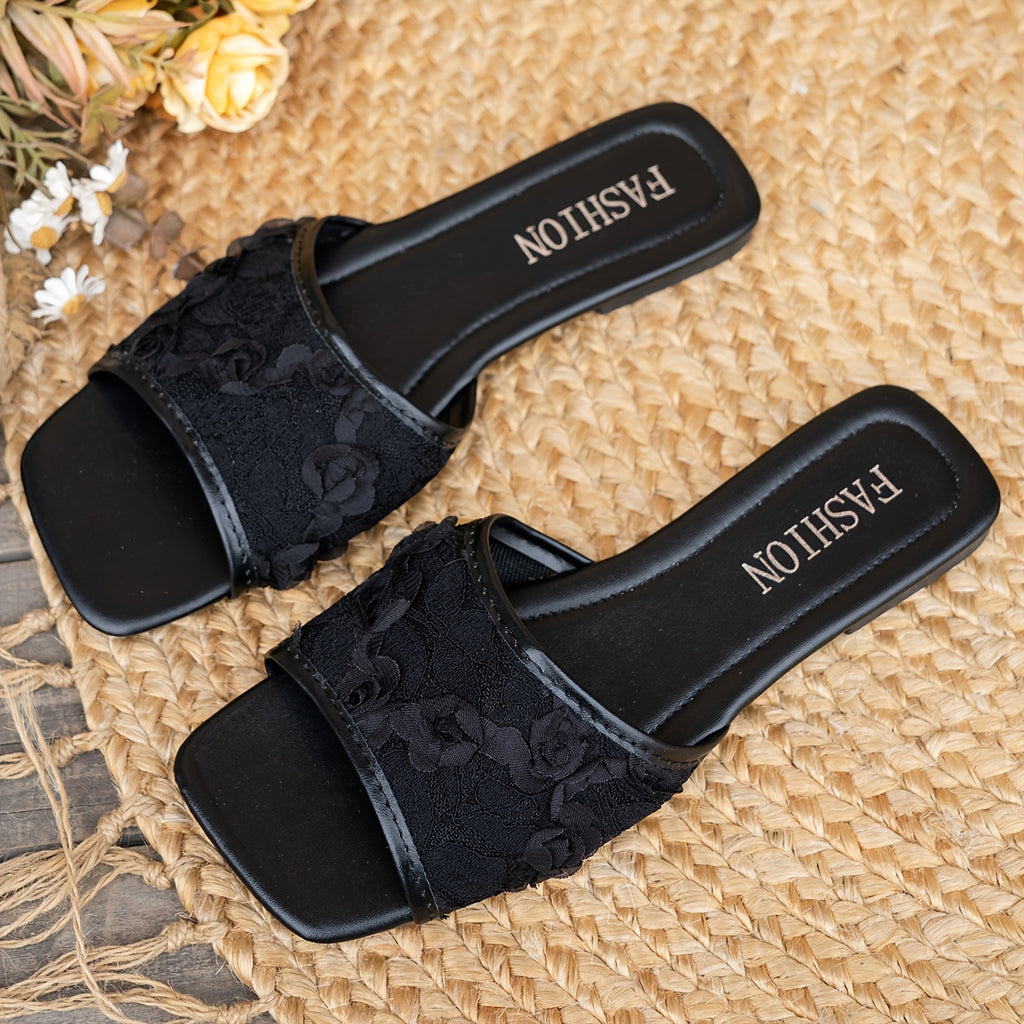 Lace Square-Toe Sandals by Maisonvirelle