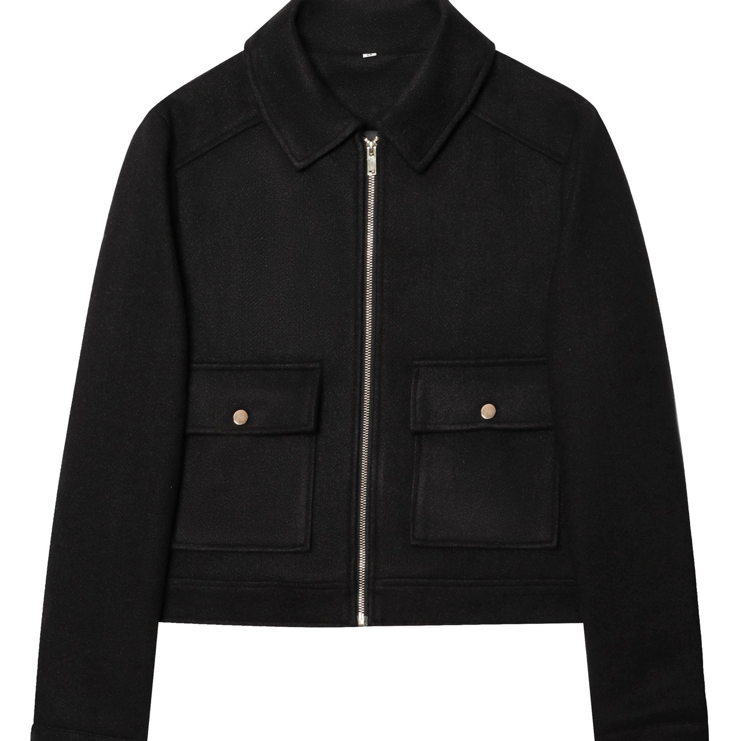 Short Coat for Women Zip Front Jacket with Pockets for Autumn Winter Everyday