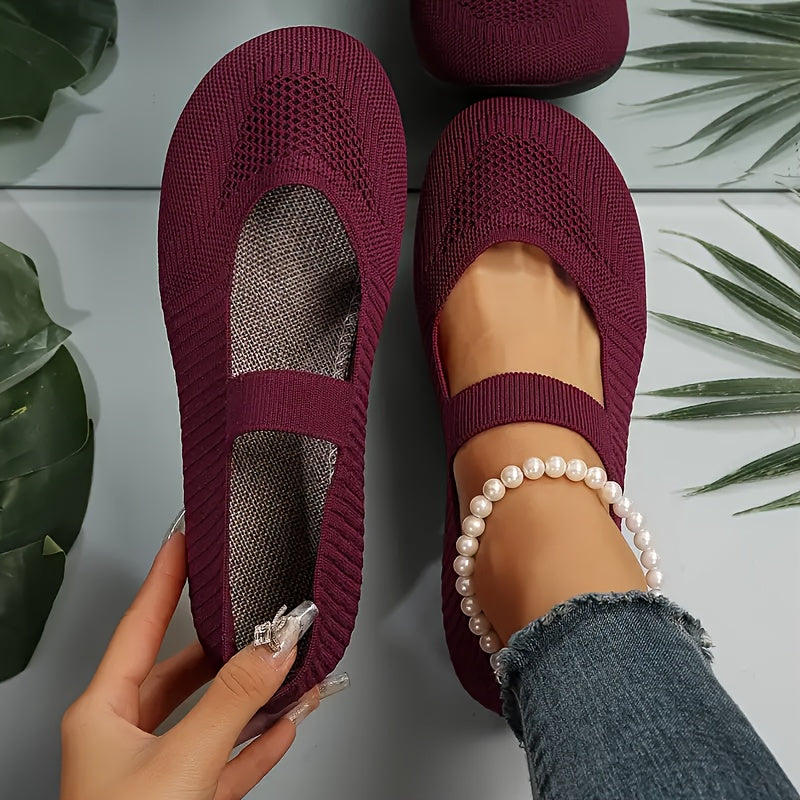 Single-Strap Knit Flats by Maisonvirelle