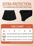 Women's High Cut Period Skort, Built-in 4-layer Period Protective Inner Brief, Ideal for Water