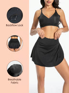 Women's High Cut Period Skort, Built-in 4-layer Period Protective Inner Brief, Ideal for Water