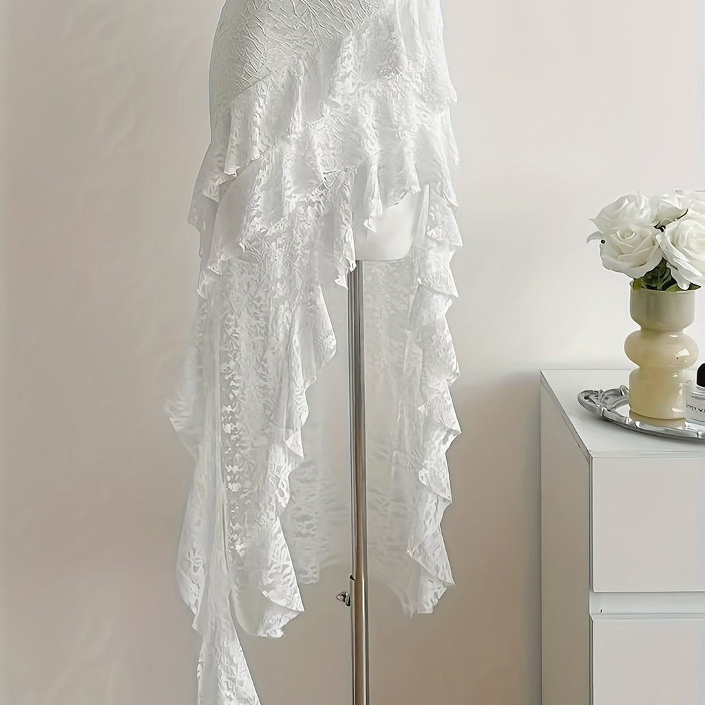 Ruffle Lace Mini Skirt by Maisonvirelle