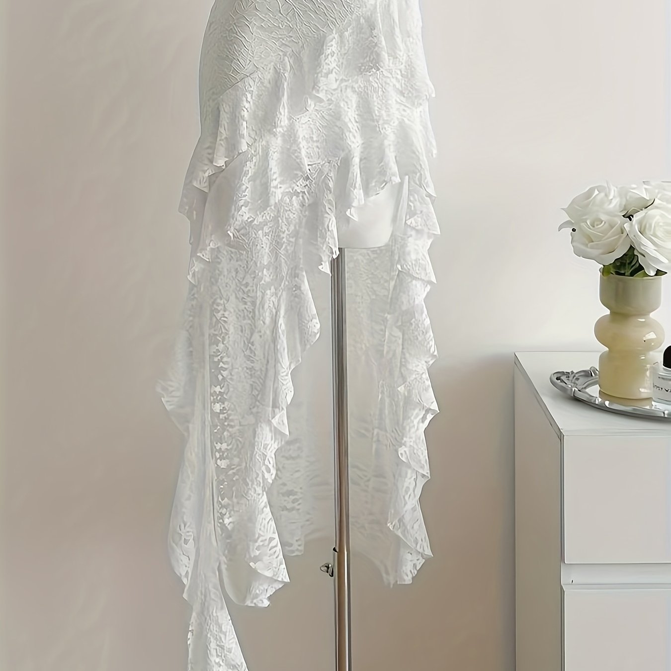 Ruffle Lace Mini Skirt by Maisonvirelle