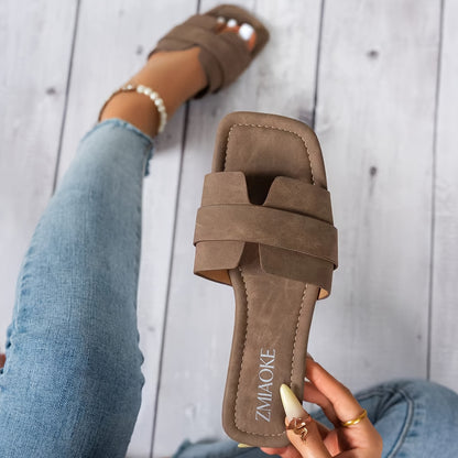 New Women's Outdoor Slippers Summer Beach Sandals Flat Slippers Vintage Bohemian Style Slides Multi-Scene Women's Shoes, Women Shoes Elegant Women Shoes Classy Lady Shoes