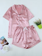Satin Shirt & Shorts Set by Maisonvirelle