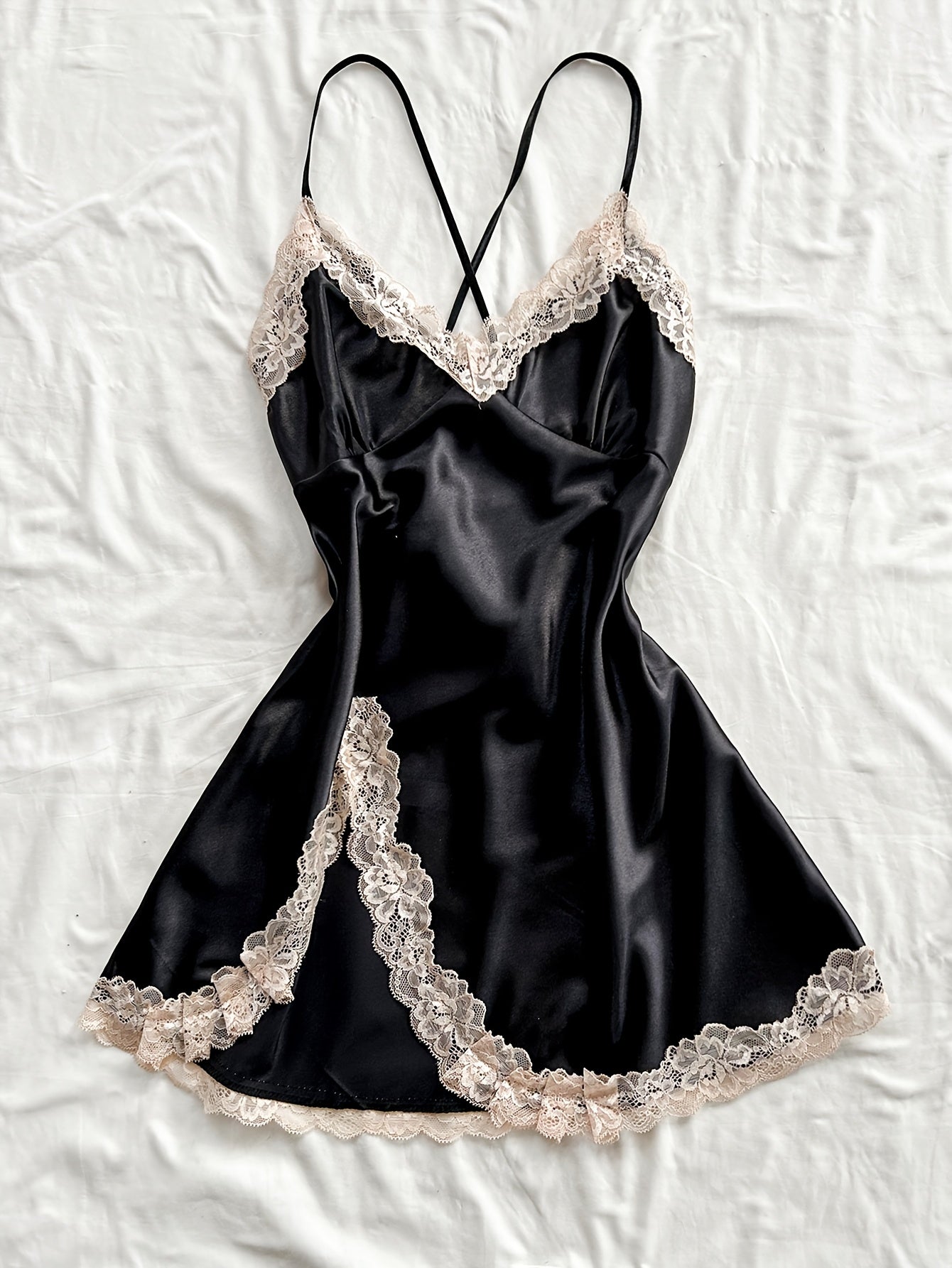 Lace Trim Night Dress by Maisonvirelle