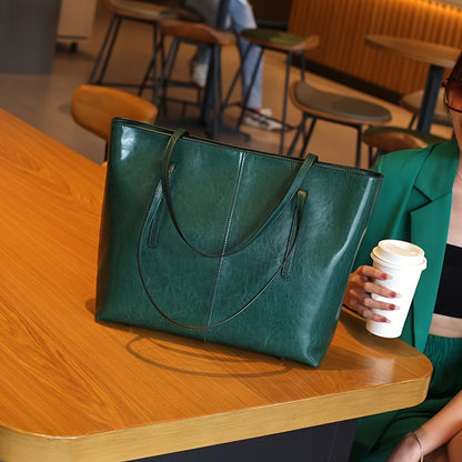 Leather Tote Bag for Women Large Compartment Shoulder Bag for Office Travel Everyday