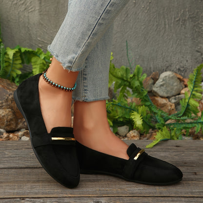 Black Ballet Flats for Women Pointed Toe Slip On Shoes for Office Everyday Outfits