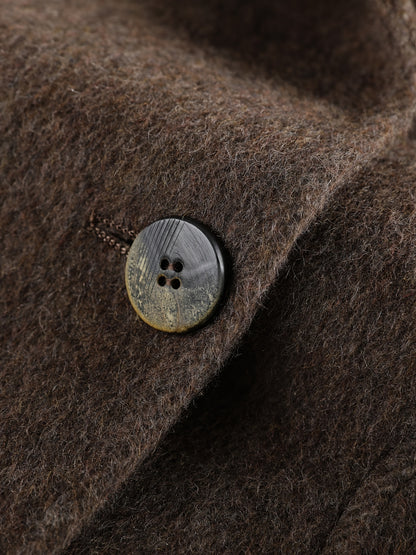 Wool Coat for Women Double Faced Raglan Sleeve Mid Coat for Work Travel Autumn Winter