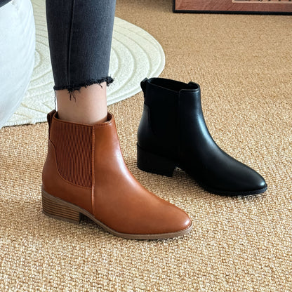 Chelsea Boots for Women Low Heel Slip On Ankle Boots for Work Travel Everyday