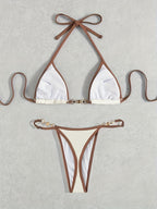 Bikini Sexy Three-Point Metal Additions Split Swimsuit