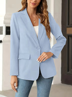 [Trendy Casual Suit Jacket] Trendy Solid Color Fashion Women's Casual Suit Jacket | Open Front Casual Suit Jacket