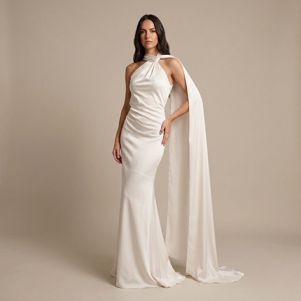 Ribbon Halter Maxi Dress