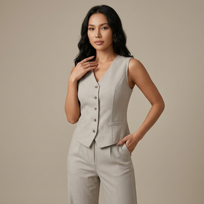 Wide Leg Trouser Set for Women Tailored Co Ord for Office Work Dinner