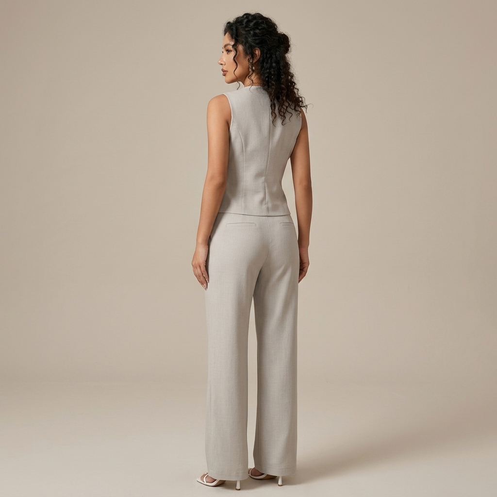 Wide Leg Trouser Set for Women Tailored Co Ord for Office Work Dinner