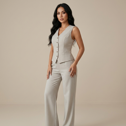 Tailored Co Ord Set for Women Wide Leg Soft Feel Everyday Fit for Office Work Daily