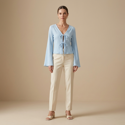 Refined Blouse for Women Long Sleeve Soft Feel for Office Layering Autumn