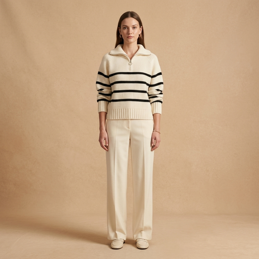 Color Lapel Sweater