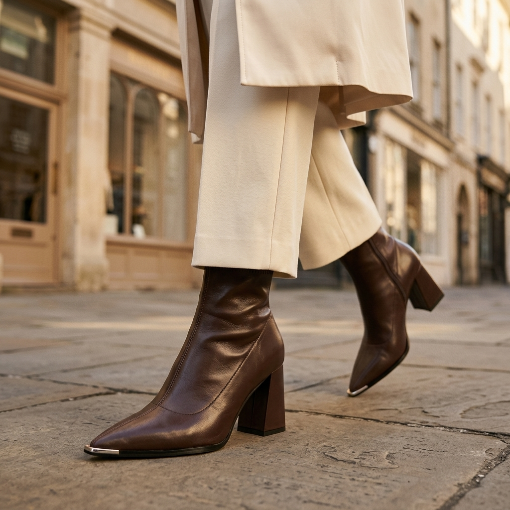 Ankle Boots for Women Block Heel Side Zip Boots for Work Everyday Autumn Winter
