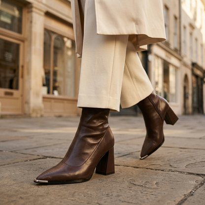 Ankle Boots for Women Block Heel Side Zip Boots for Work Everyday Autumn Winter