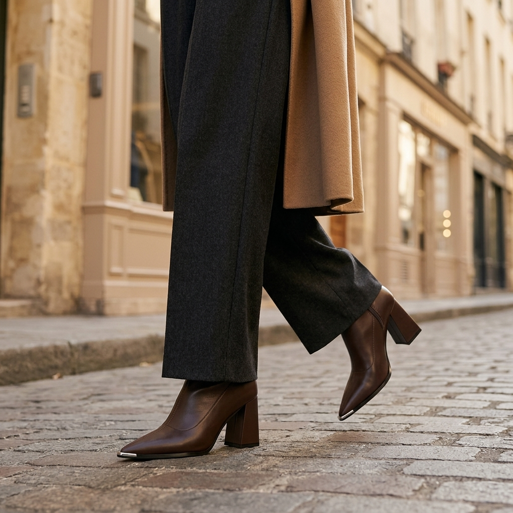 Ankle Boots for Women Block Heel Side Zip Boots for Work Everyday Autumn Winter