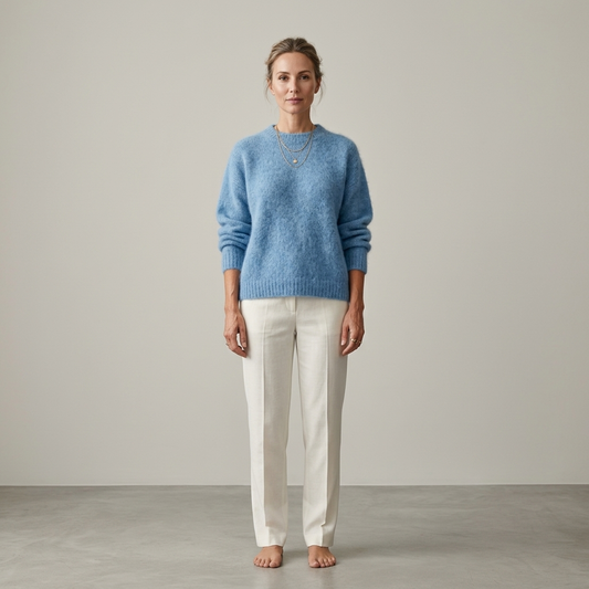 New Stylish And Elegant Casual Versatile Loose-Fit Round-Neck Long-Sleeve Women'S Sweater