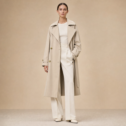 Polished Trench Coat for Women Soft Feel Everyday Fit for Work Travel Autumn