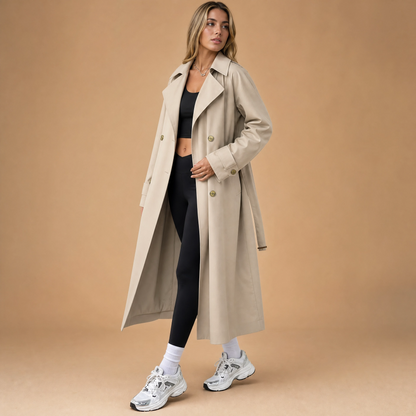 Trench Coat for Women Knee Length Belted Coat for Office Travel Autumn